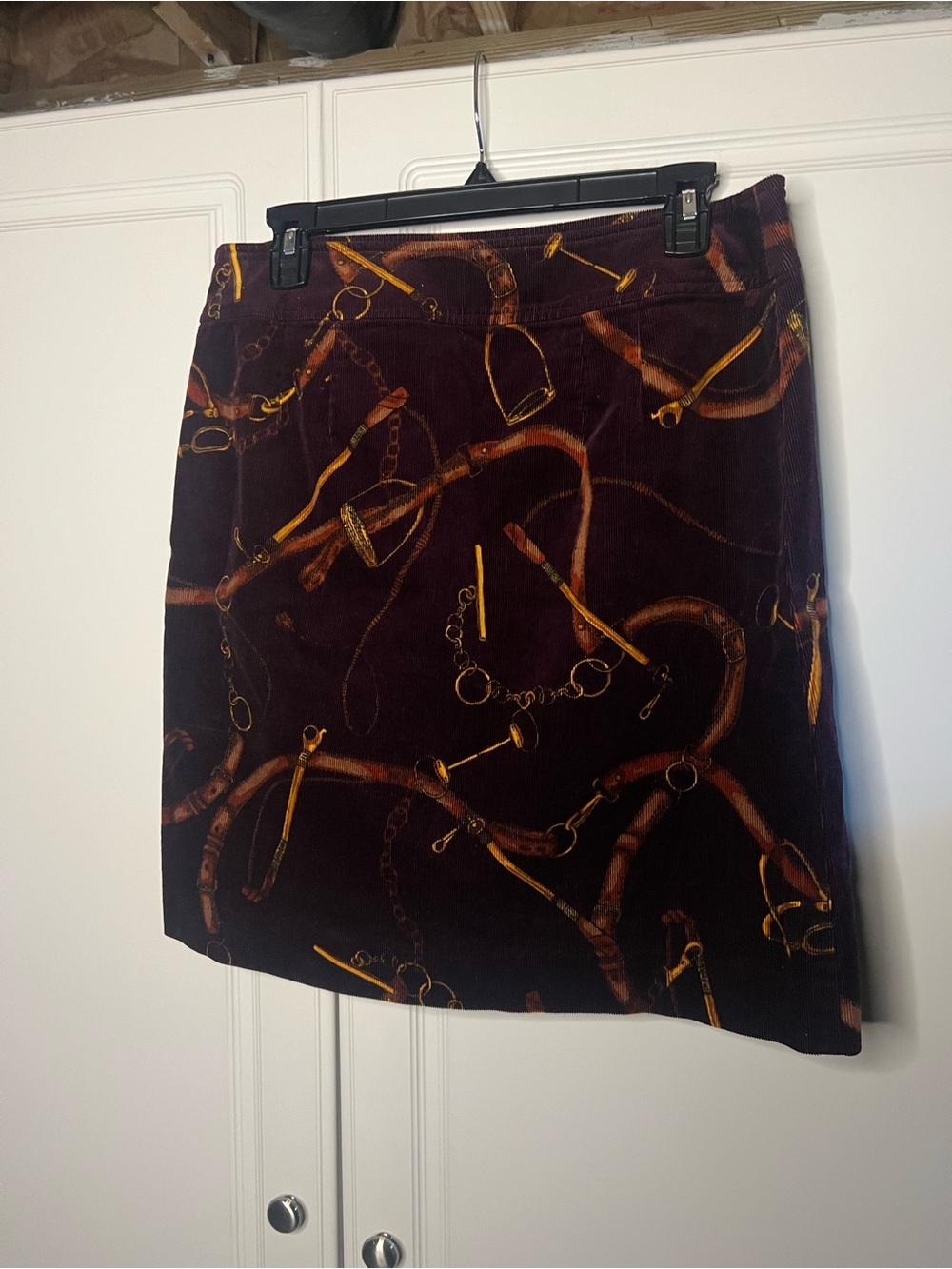 Talbots Equestrian Print Corduroy Skirt - Picture 10 of 15
